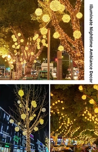 Catena luminosa LED a sfere di vite bianco caldo per decorazioni stradali esterne