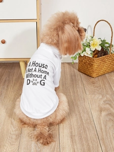 Breathable mesh dog t-shirt with slogan A House Is Not A Home Without A Dog print