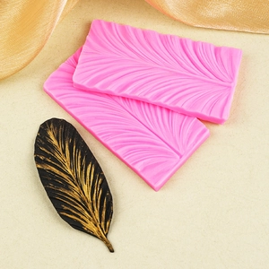 Silicone feather leaf texture mold for fondant and chocolate cake decoration DIY