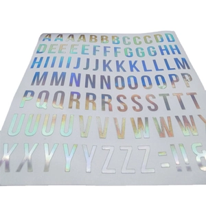 Holographic laser letter stickers with full A-Z alphabet and symbols for kids' DIY crafts