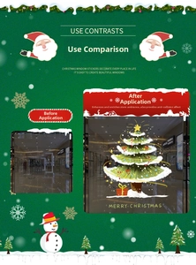 Détail d'autocollant statique sapin de Noël avec texte Merry Christmas pour vitres