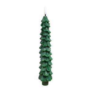 Green Christmas tree LED candle with remote control for festive table decoration