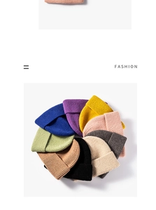 Overhead view of multi-color ribbed knit beanies in various vibrant autumn winter shades
