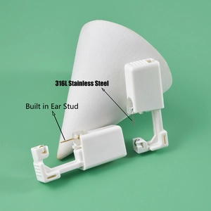 Disposable 316L stainless steel ear piercing gun with built-in flower stud set