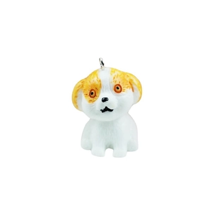 3D realistic puppy dog pendant charm for DIY jewelry and hair accessories on white background