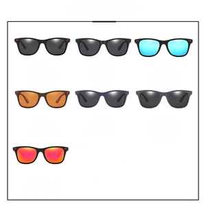 Classic wayfarer sunglasses collection in multiple frame colors and mirror lenses