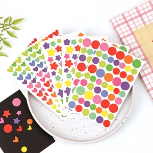 Colorful star heart and dot stickers for kids DIY scrapbooking and creative decoration