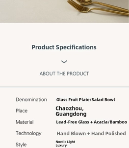 Detail of lead-free glass bowl with a hand-polished acacia wood base for snacks