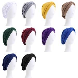Detailed grid showing braided stretch headwraps in ten vibrant solid color options