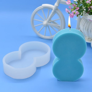 Infinity wave shape silicone mold for DIY candles and geometric plaster crafts