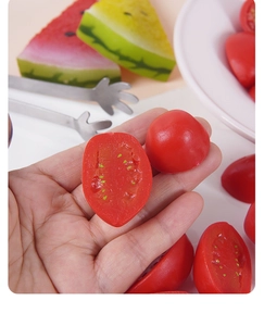 Realistic artificial cherry tomato model with detailed inner pulp for kitchen decor