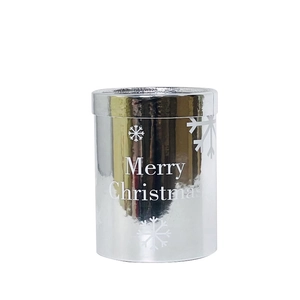 Silver mirror Christmas snowflake flower gift box with Merry Christmas typography