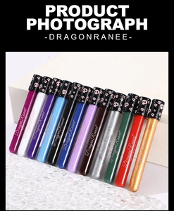Matte lip gloss set with skull cap detail arranged on geometric stands for Halloween