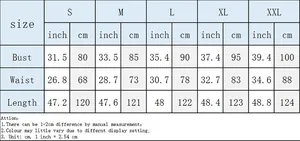 Detailed size chart for floral off-shoulder split maxi dress in cm and inches