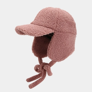 Sherpa Fleece Aviator Hat Winter Warm Ear Protection Baseball Cap With Chin Straps For Women Men Outdoor Skiing