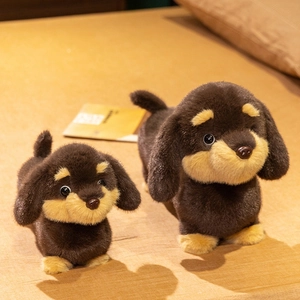 Chien Teckel En Peluche Doux Velours De Vison Animal Rembourré Poupée Chiot Décoration Maison Cadeau Anniversaire Enfants