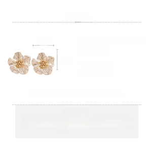 Detailed technical specifications for acrylic pearl flower earrings with size and materials