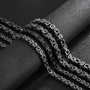 Byzantine King Chain Necklace Stainless Steel Vintage Punk Industrial Style For Men Jewelry