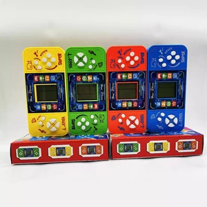 Classic handheld Tetris game console for kids in yellow green red and blue colors