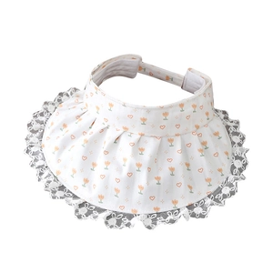 Visière de soleil pour fillettes avec tulipes orange, dentelle et dessus ouvert