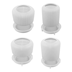 Moldes de silicona para cajas de almacenamiento DIY con diseños de rayas y cilíndricos