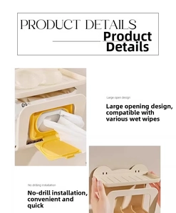 Wall-mounted tissue box with large opening and top shelf for easy access and storage