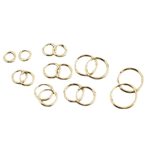 S925 sterling silver gold hoop earrings in various sizes for a minimalist jewelry look
