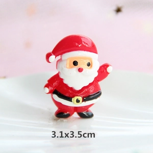 Miniature resin Santa Claus figurine measuring 3.1x3.5cm for DIY Christmas decorations