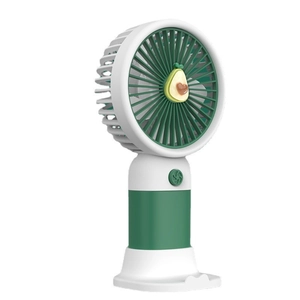 Portable mini USB avocado fan for students with handheld base and cute fruit design