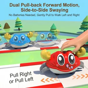 Dual-motion inertia crab toy in red and blue colors for children's educational play