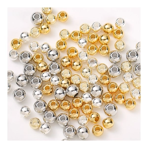 18K gold-plated faceted copper beads in gold and silver tones for DIY jewelry making