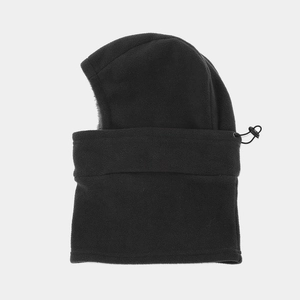 Winter thermal fleece balaclava hood with adjustable drawstring for outdoor windproof protection