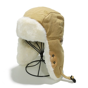Aviator Trapper Hat Winter Warm Ear Flaps Faux Fur Lining Cotton Twill Windproof Ushanka For Men Women