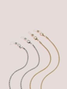 Four-piece 2.4mm corn chain set in gold and silver finish with silicone loops