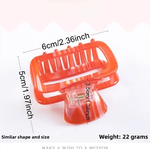 Orange 6cm hair claw clip specifications with 22g weight and 6x5x3.5cm dimensions