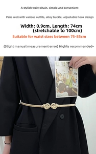 Macro shot of gold metal elastic waist chain with detailed leaf buckle for dresses