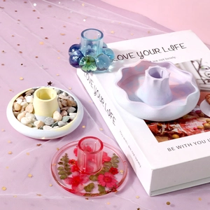 Stampi in silicone per portacandele a spirale con decorazioni in resina floreale