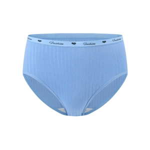 Light blue high waist cotton ribbed panties with Fashion print for women and girls