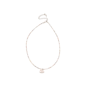 Collier en perles de cristal colorées avec pendentif cheval à bascule et chaîne réglable