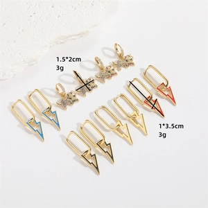 Exquisite vintage drop earrings featuring lightning bolts and animal charms in assorted colors
