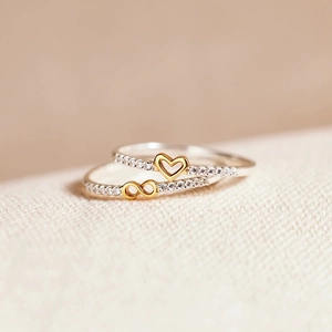Anelli Con Cuore E Infinito In Argento Sterling 925 Per Donna Con Zirconia Gioielli Di Moda Minimalisti Placcati Oro