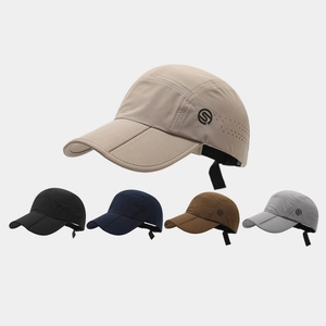 Nylon Quick Dry Baseball Cap Foldable Breathable Ventilation Holes Outdoor Sports Adjustable Sun Protection Fishing Hat