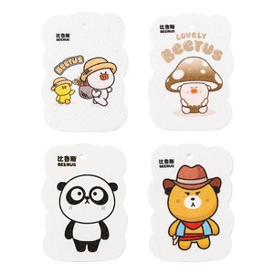 Cartoon wood pulp kitchen sponges featuring cute pig, mushroom, panda and bear designs