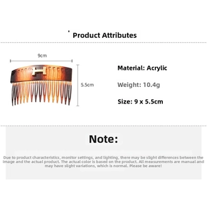 Detailed view of tortoiseshell acrylic hair comb with gold H letter, 9x5.5cm size
