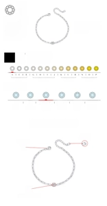 S925 silver moissanite bracelet details with 0.30ct stone clarity and cut chart