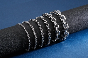Detailed comparison of six widths for the stainless steel punk hip hop link chain