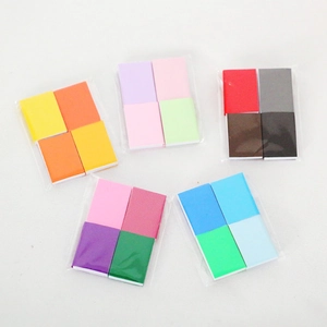Five sets of colorful 1:12 dollhouse miniature sticky notes in clear plastic packaging