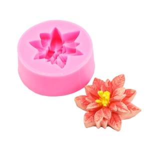 DIY pink silicone flower mold for resin art with 3D floral storage box tray design