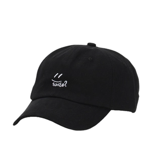 Cotton Baseball Cap Smile Embroidery Adjustable Curved Brim Sun Hat Casual Outdoor For Men Women