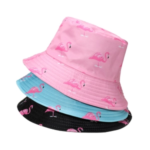 Chapeau Bob Femme Été Polyester Flamant Rose Imprimé Floral Tropical Plage Protection Solaire Voyage Vacances Extérieur